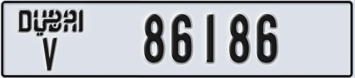 UAE License Plate Dubai V 86186