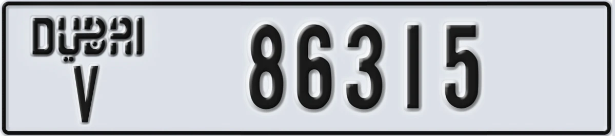 UAE License Plate Dubai V 86315