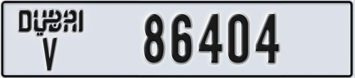 UAE License Plate Dubai V 86404