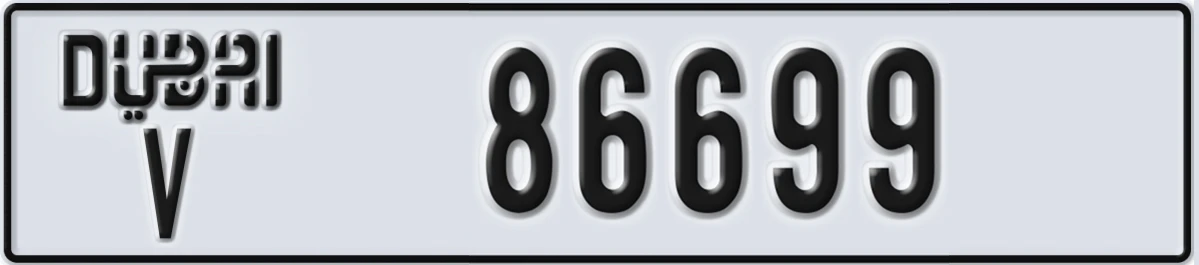 UAE License Plate Dubai V 86699
