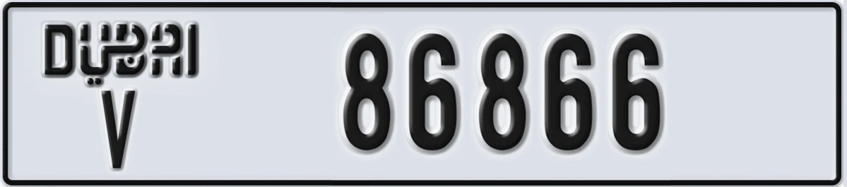 UAE License Plate Dubai V 86866