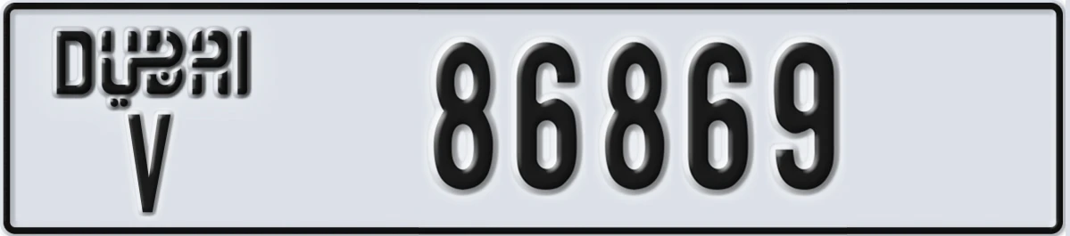 UAE License Plate Dubai V 86869