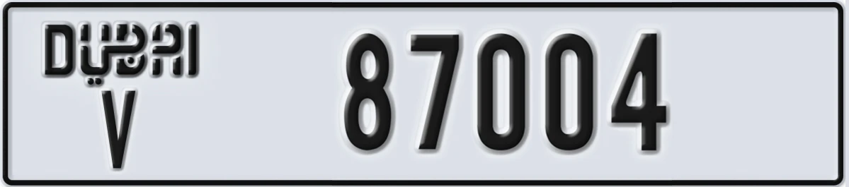 UAE License Plate Dubai V 87004