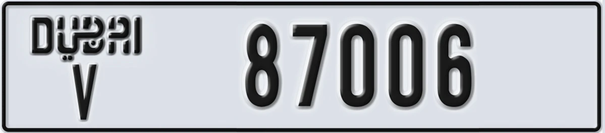 UAE License Plate Dubai V 87006