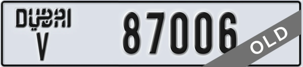UAE License Plate Dubai V 87006