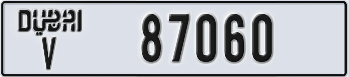 UAE License Plate Dubai V 87060