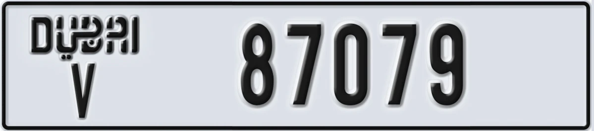 UAE License Plate Dubai V 87079