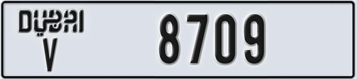 UAE License Plate Dubai V 8709