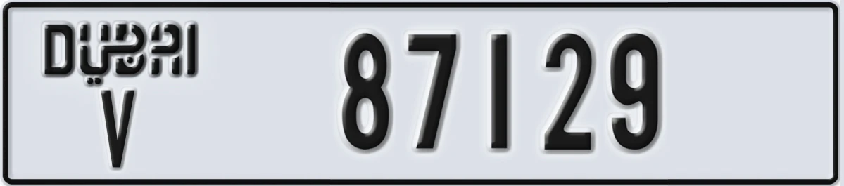 UAE License Plate Dubai V 87129