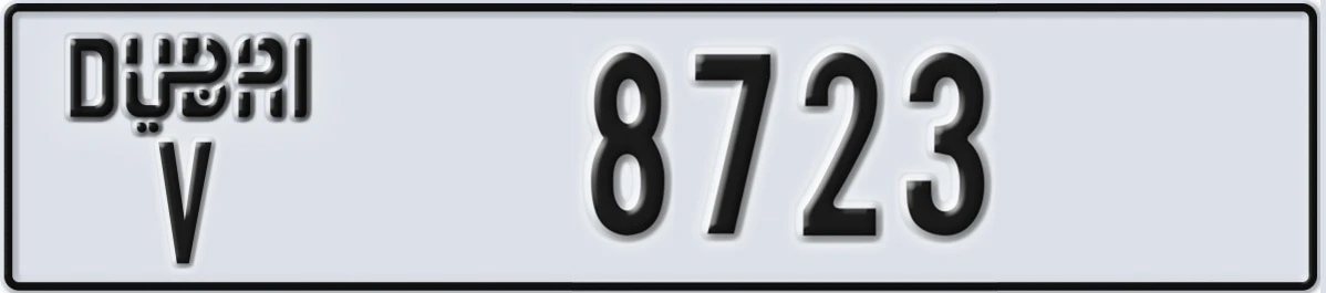 UAE License Plate Dubai V 8723