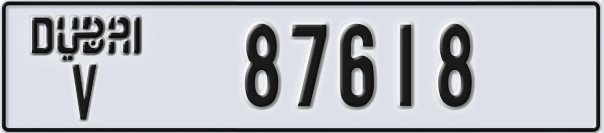 UAE License Plate Dubai V 87618