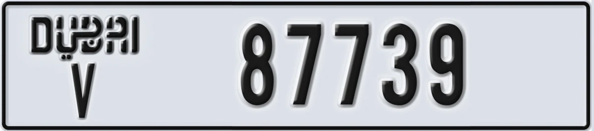 UAE License Plate Dubai V 87739