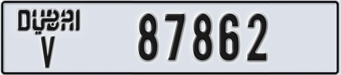 UAE License Plate Dubai V 87862