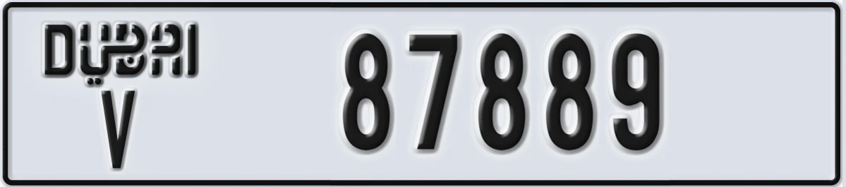 UAE License Plate Dubai V 87889
