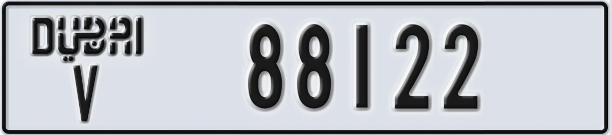 UAE License Plate Dubai V 88122