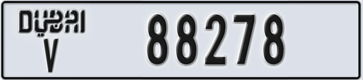 UAE License Plate Dubai V 88278