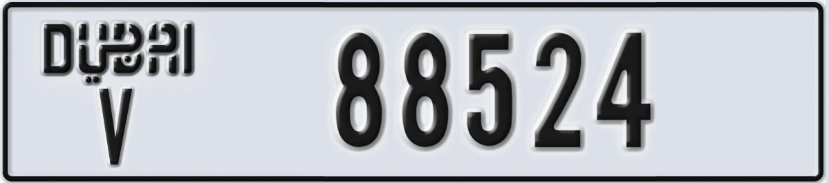 UAE License Plate Dubai V 88524