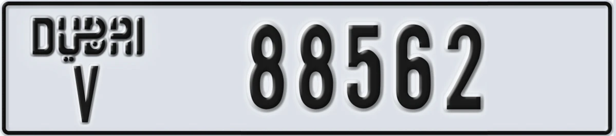 UAE License Plate Dubai V 88562
