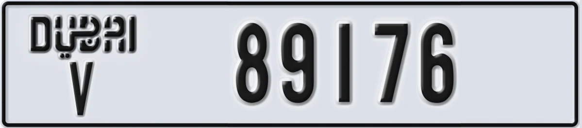 UAE License Plate Dubai V 89176