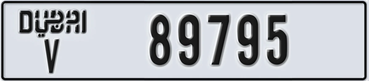 UAE License Plate Dubai V 89795