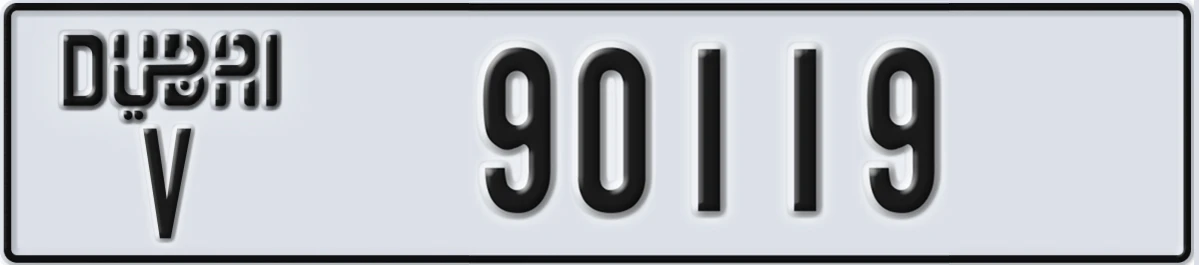 UAE License Plate Dubai V 90119