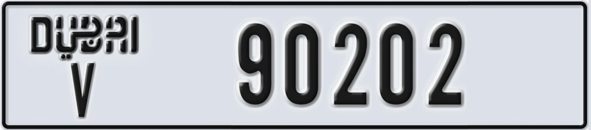 UAE License Plate Dubai V 90202