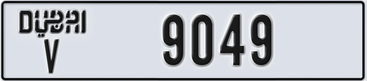 UAE License Plate Dubai V 9049