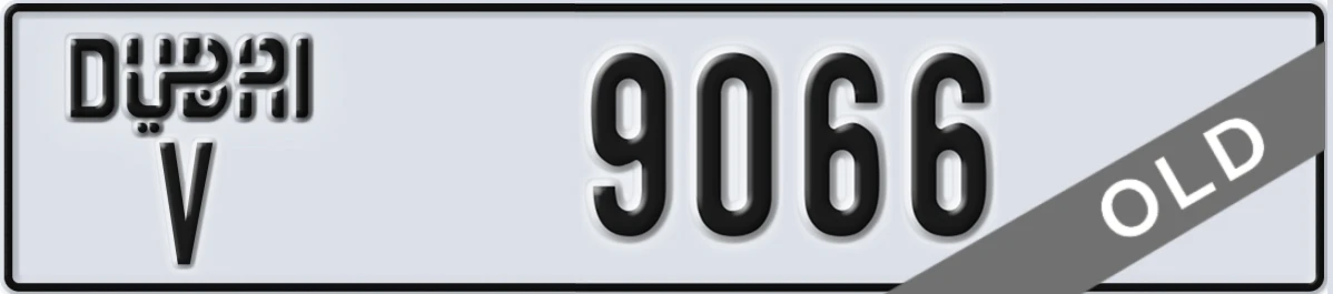 UAE License Plate Dubai V 9066