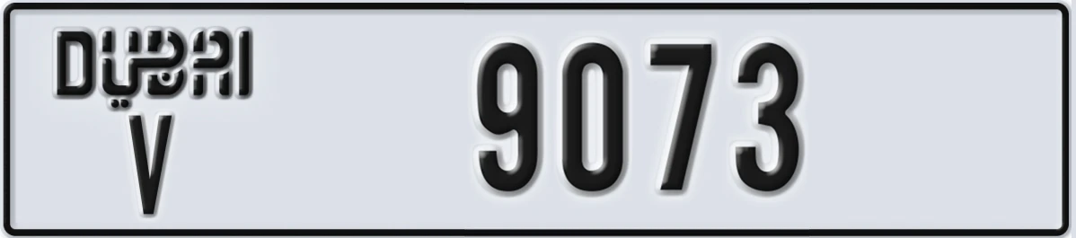 UAE License Plate Dubai V 9073
