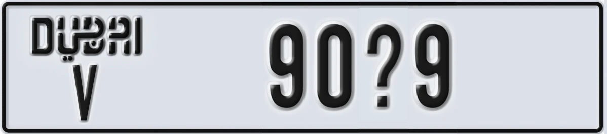 UAE License Plate Dubai V 90@9