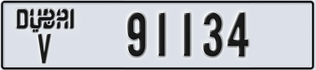 UAE License Plate Dubai V 91134