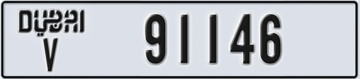 UAE License Plate Dubai V 91146