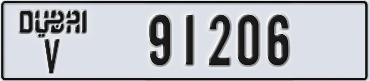 UAE License Plate Dubai V 91206
