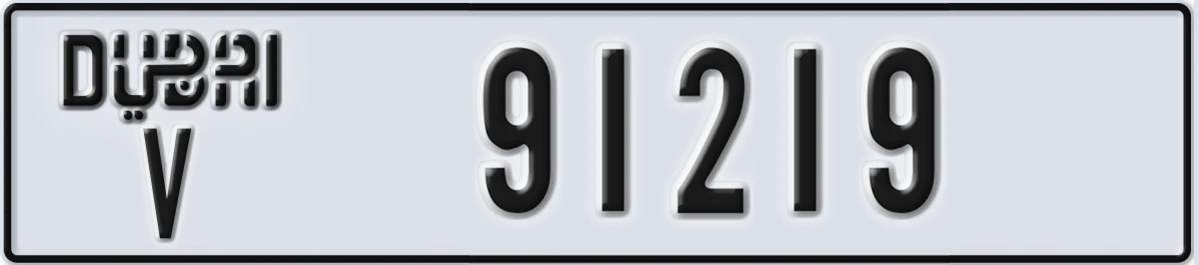 UAE License Plate Dubai V 91219