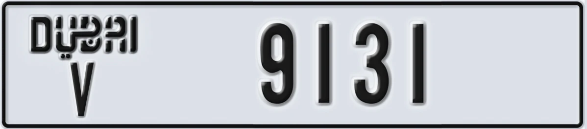 UAE License Plate Dubai V 9131