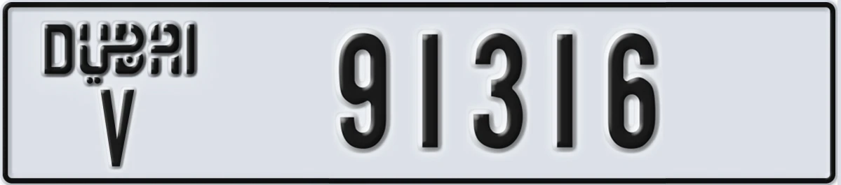 UAE License Plate Dubai V 91316