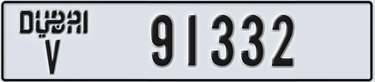 UAE License Plate Dubai V 91332