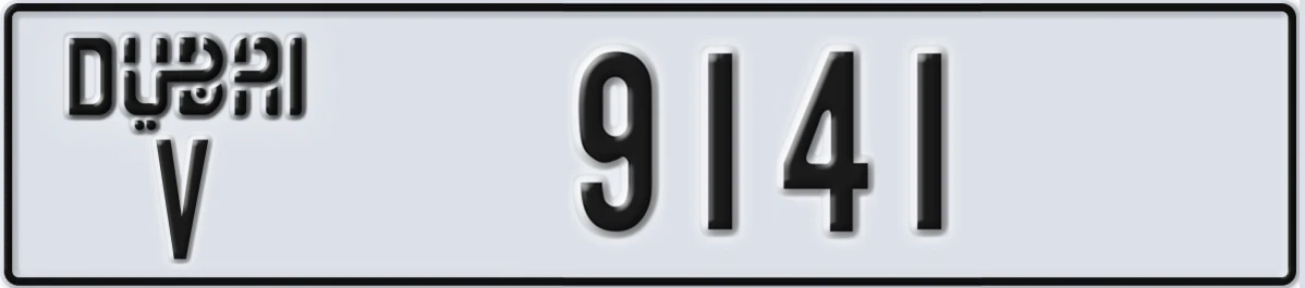UAE License Plate Dubai V 9141