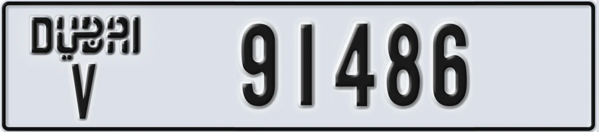 UAE License Plate Dubai V 91486