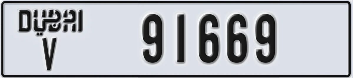 UAE License Plate Dubai V 91669