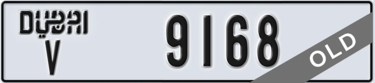 UAE License Plate Dubai V 9168