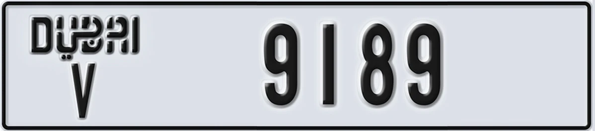 UAE License Plate Dubai V 9189
