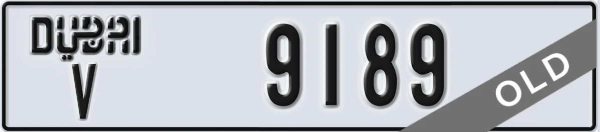 UAE License Plate Dubai V 9189