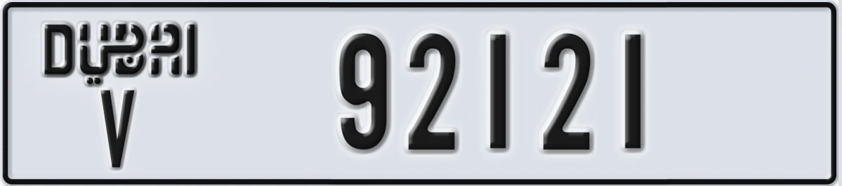 UAE License Plate Dubai V 92121