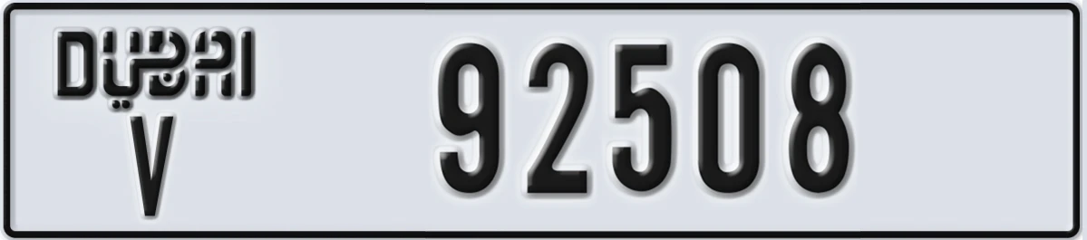 UAE License Plate Dubai V 92508