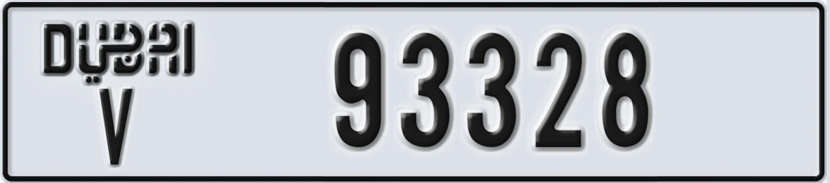 UAE License Plate Dubai V 93328