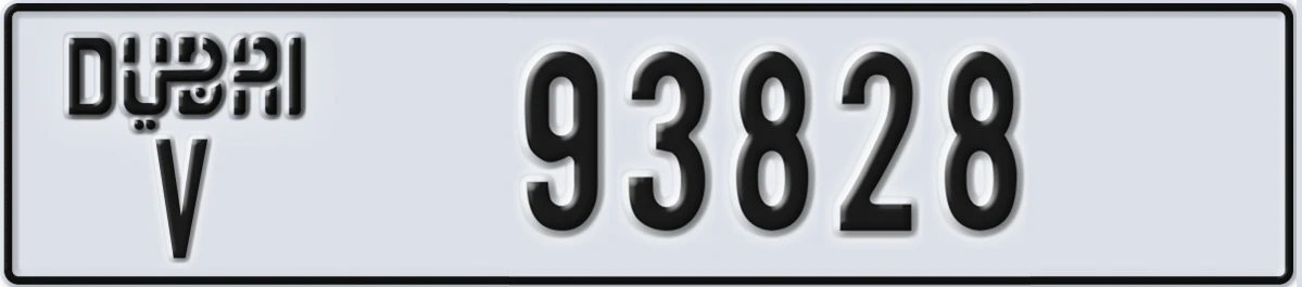 UAE License Plate Dubai V 93828