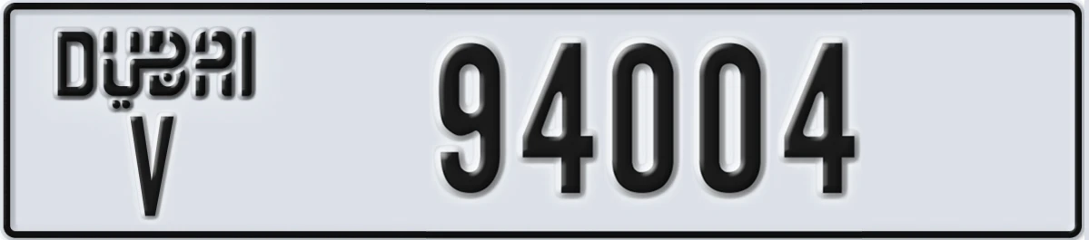 UAE License Plate Dubai V 94004
