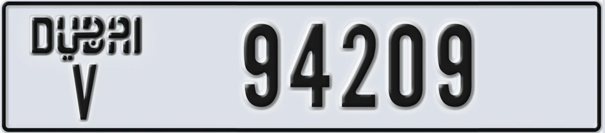 UAE License Plate Dubai V 94209