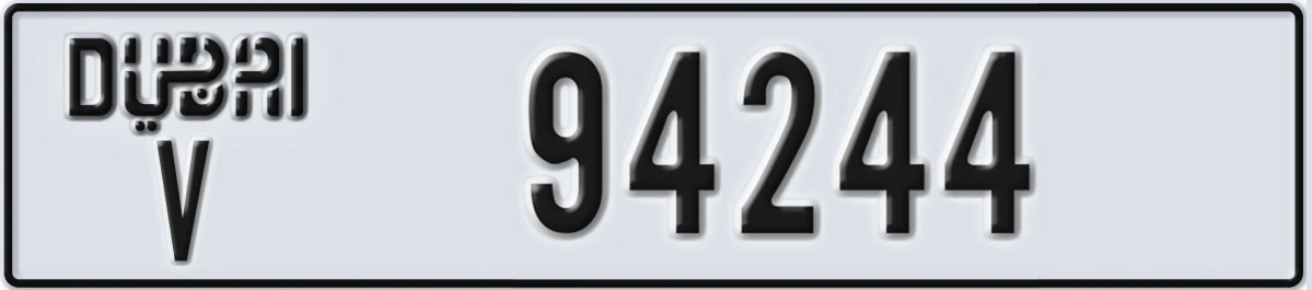 UAE License Plate Dubai V 94244